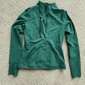 ZYIA Forest Green Quarter-Zip Sweatshirt